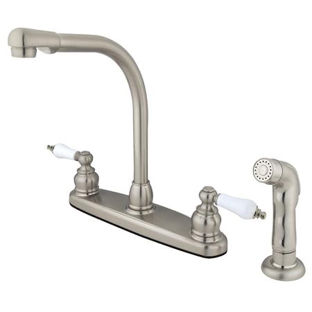 Kingston Brass Victorian Centerset Kitchen Faucet, Brushed Nickel KB718SP